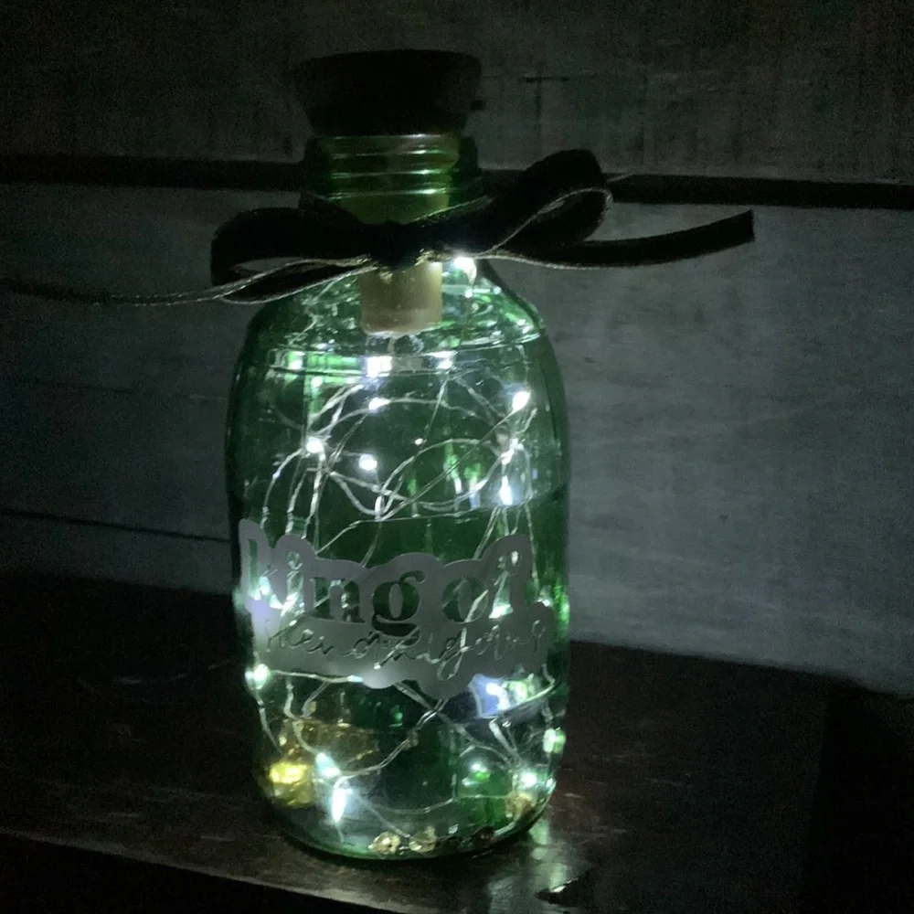 Hand Crafted- ‘King of Shenanigans’ green barrel lantern